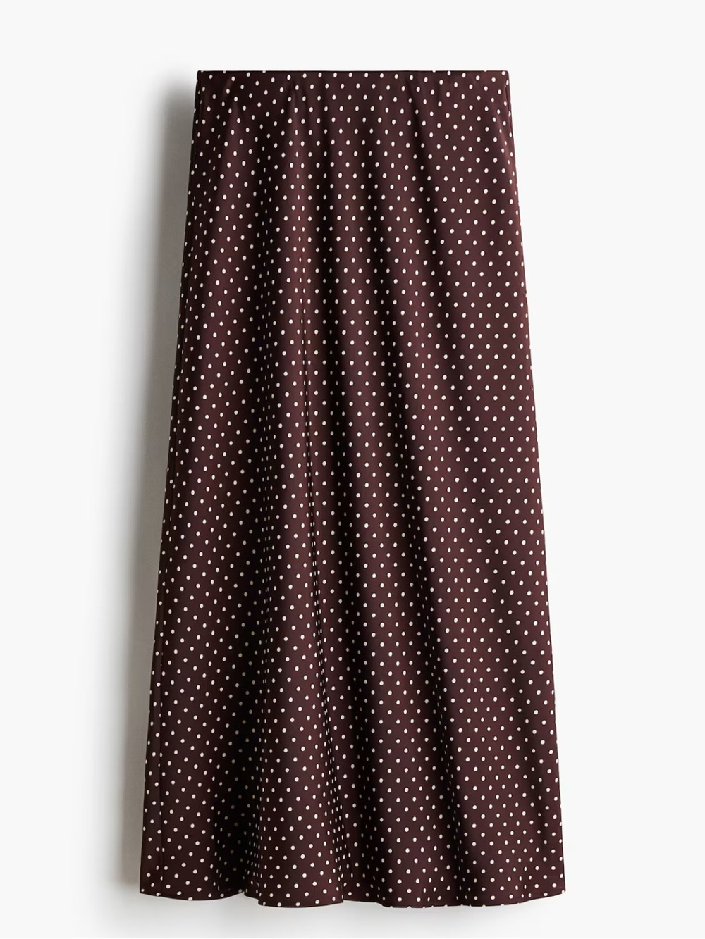 H&M Brown Midi Skirt with Polka Dots